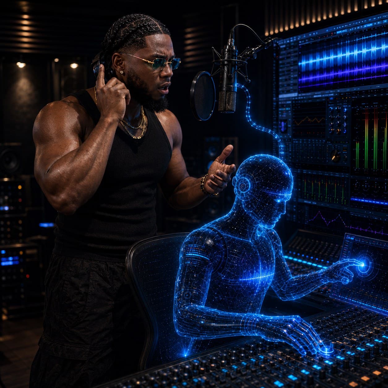 Shock Elias in de studio met een AI-gestuurde productie-assistent
